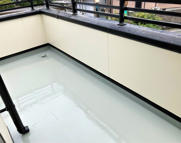 防水工事が施されたベランダの写真